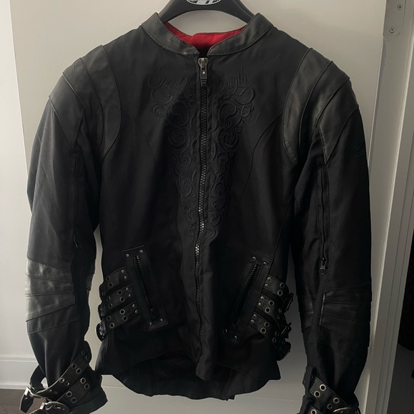 Ladies lined and padded Motorcycle Jacket - Picture 3 of 6